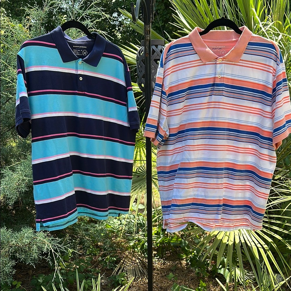 Saddlebred Men's Striped Polo Shirts Bundle•SIZE 2XL